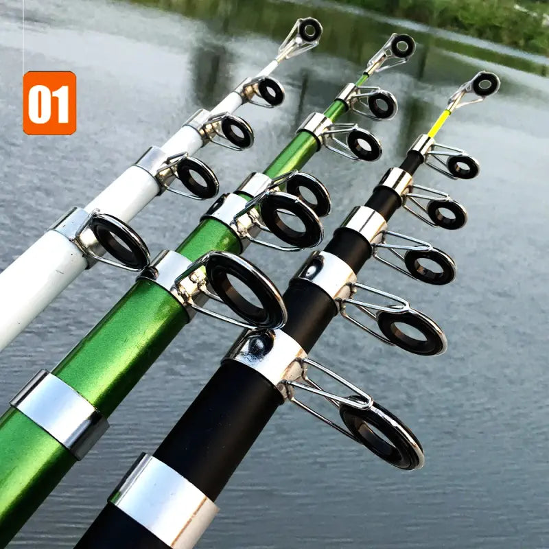 Caña de pescar telescópica para carpa en fibra de carbono FRP