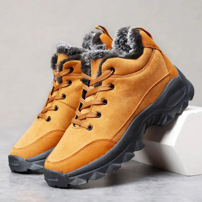 Sneakers uomo per neve, stivali con suola spessa, ideali per l'inverno all'aperto.