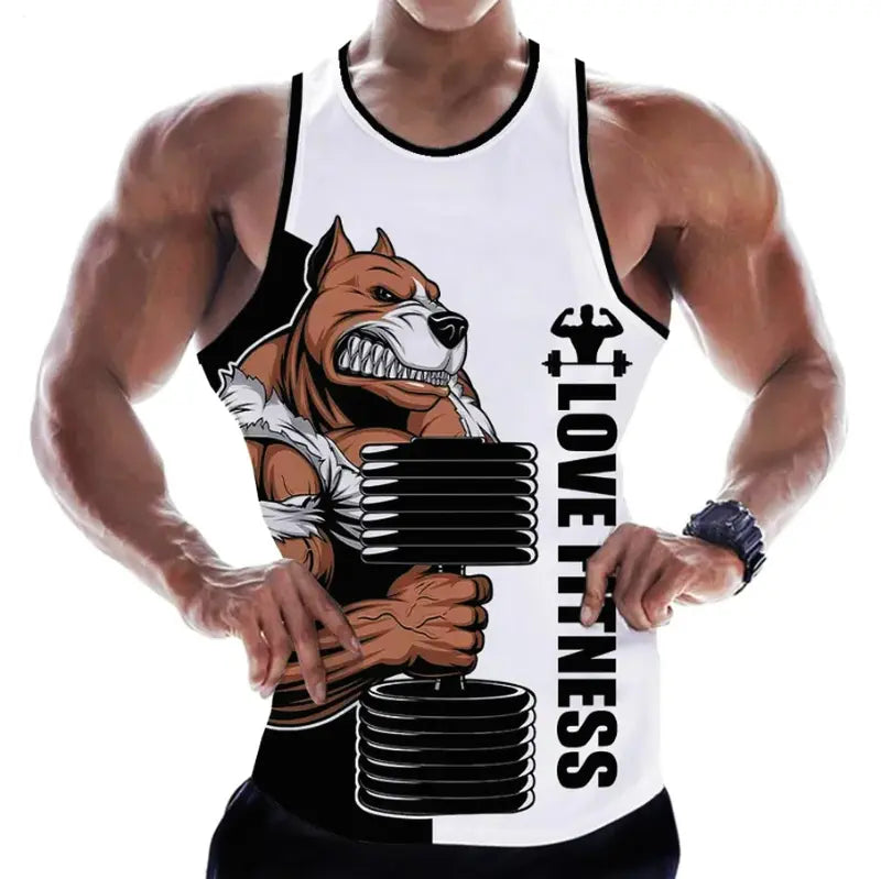 Men's 3D Tank Top Rottweiler Love for Fitness & Bodybuilding