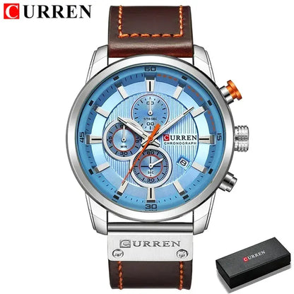 Curren 8291 Cronografo Sportivo Luxury, Orologio Uomo Elegante