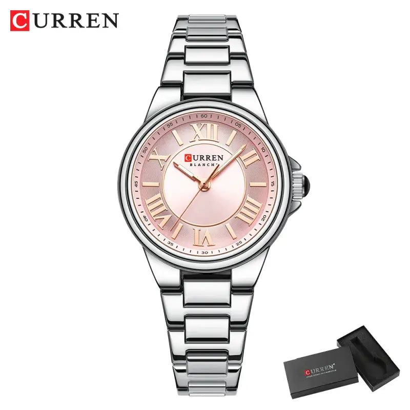 Montre CURREN 9091 Femme avec Bracelet Acier et Affichage Or Rose