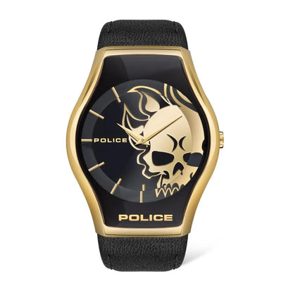 Police Sphere PEWJA2002301 - Schwarz-Gold-Uhr, Schädel-Design