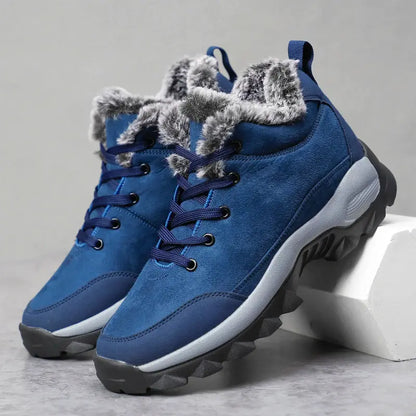 Sneakers uomo per neve, stivali con suola spessa, ideali per l'inverno all'aperto.