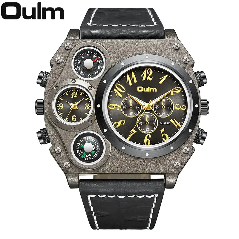 Oulm Original 1349 military watch with compass and two time zones