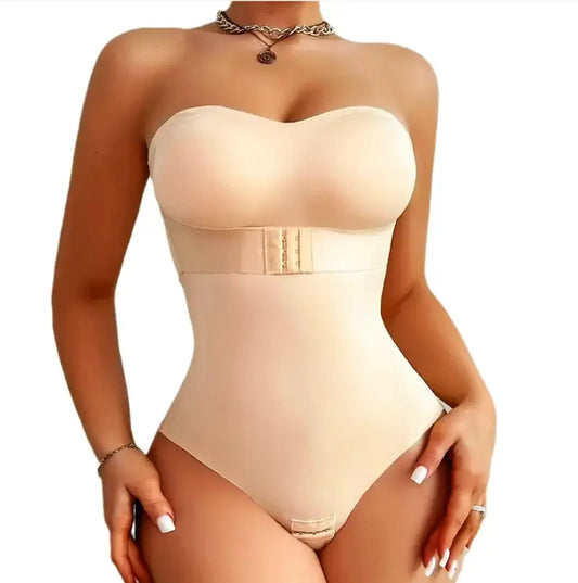 Body modellante senza spalline per donna, corsetto Shapewear