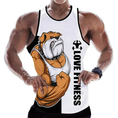 Men's 3D Tank Top Rottweiler Love for Fitness & Bodybuilding