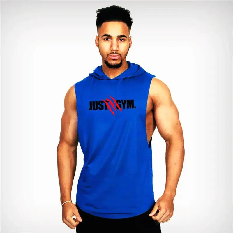 Men’s Fitness Hoodie Tank Top, Ideal for Jogging and Training