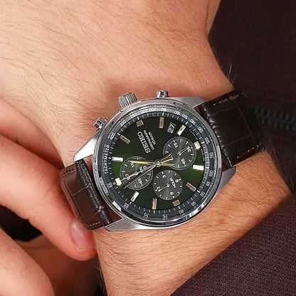 Montre Homme Seiko SSB385P1 Verte: Élégance Moderne