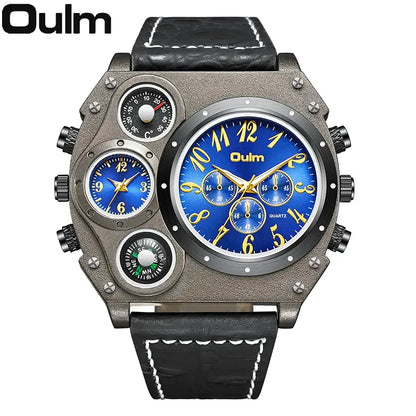 Oulm Original 1349 military watch with compass and two time zones