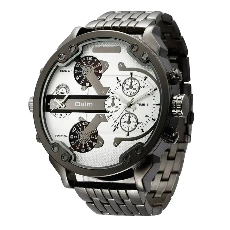 Oulm HP3548 orologio uomo: lusso, doppio fuso orario, sportivo