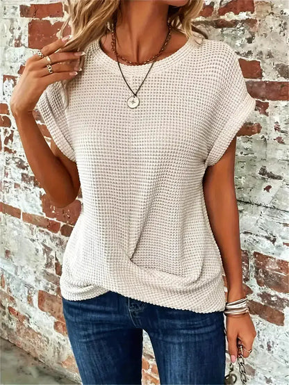 Summer Tshirt for women, elegant design, comfy solid color style