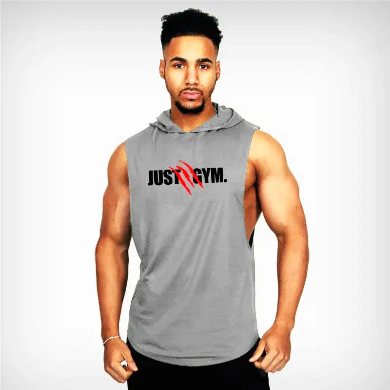 Men’s Fitness Hoodie Tank Top, Ideal for Jogging and Training