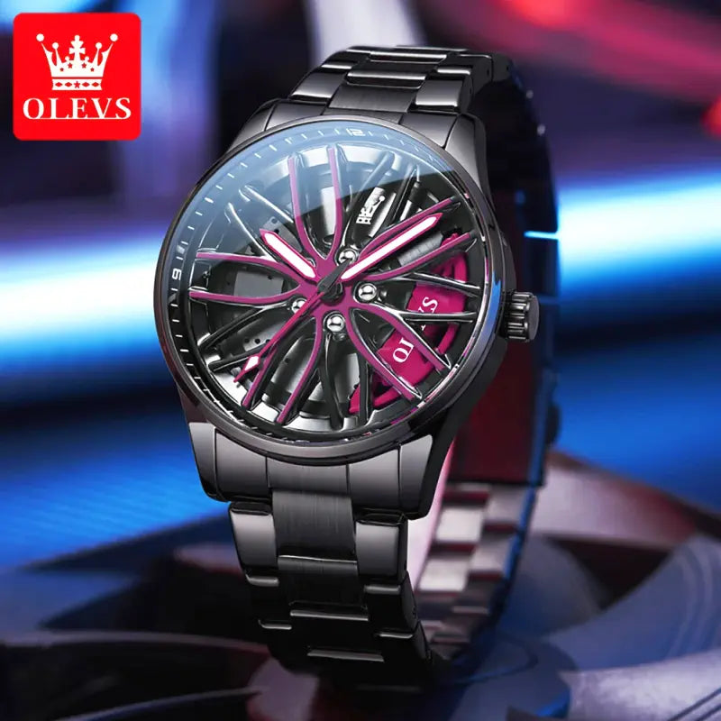 OLEVS orologio uomo sportivo, quarzo, impermeabile e elegante