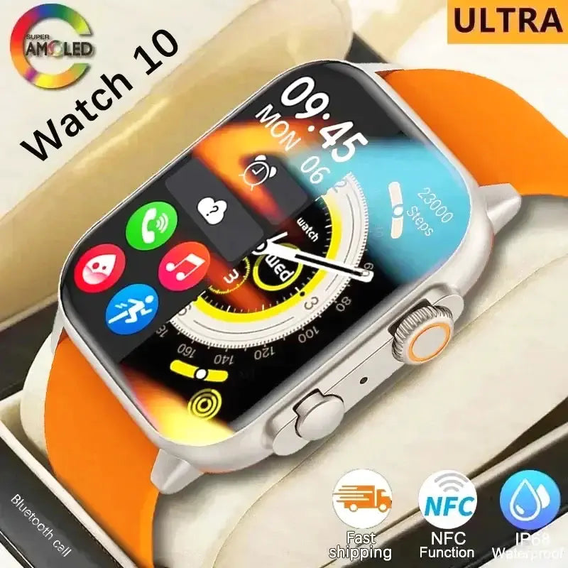 10 Ultra Smart Watch 49mm GPS, Bluetooth, NFC, Wireless Charging