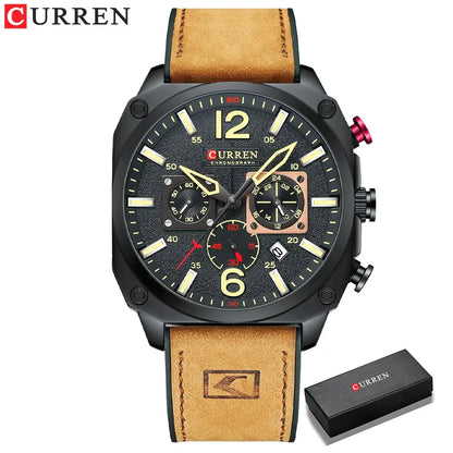 Curren 8398 Men's Watch - Chronograph, Waterproof, Elegant