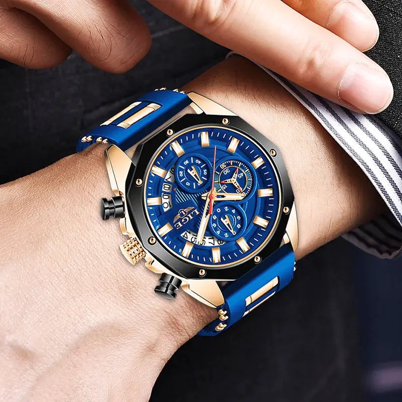 Orologio LIGE da uomo sportivo, resistente all'acqua, elegante