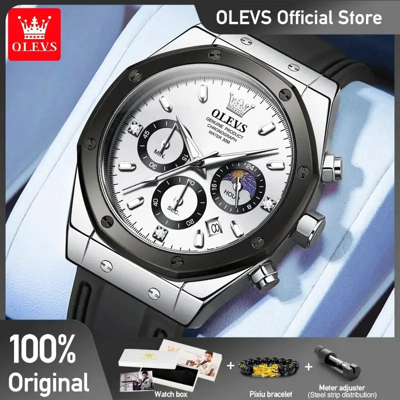 OLEVS 9911 Herrenuhr Sportlich & Elegant Edelstahl