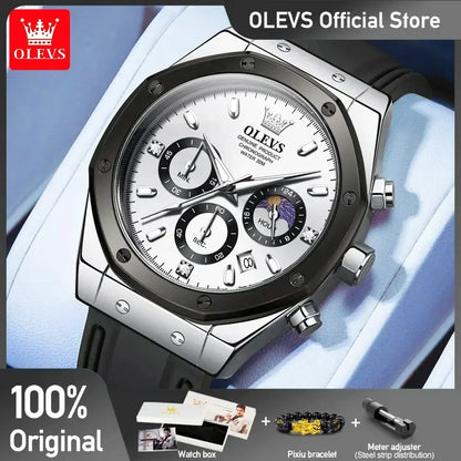 OLEVS 9911 Herrenuhr Sportlich & Elegant Edelstahl