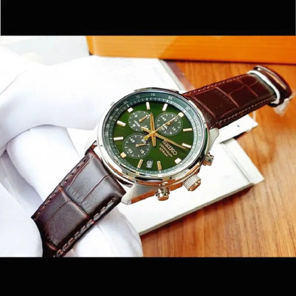 Montre Homme Seiko SSB385P1 Verte: Élégance Moderne