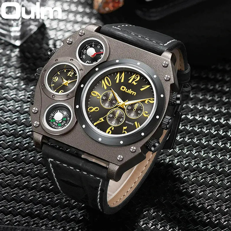 Oulm Original 1349 military watch with compass and two time zones