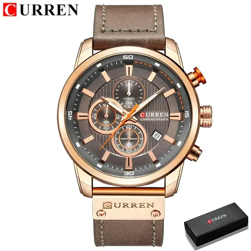 Curren 8291 Cronografo Sportivo Luxury, Orologio Uomo Elegante