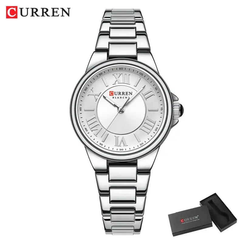 Montre CURREN 9091 Femme avec Bracelet Acier et Affichage Or Rose