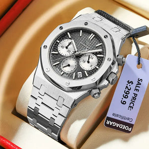 Orologio uomo POEDAGAR 926, cronografo quarzo impermeabile