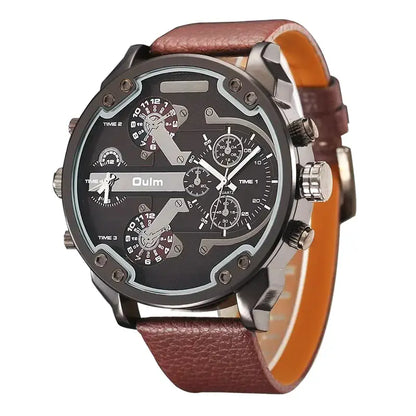 Oulm HP3548 orologio uomo: lusso, doppio fuso orario, sportivo