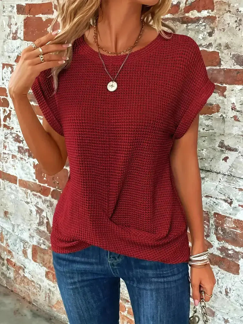 Summer Tshirt for women, elegant design, comfy solid color style