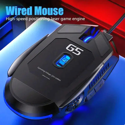 Souris gaming filaire RGB G5 3200 DPI ergonomique 6 boutons