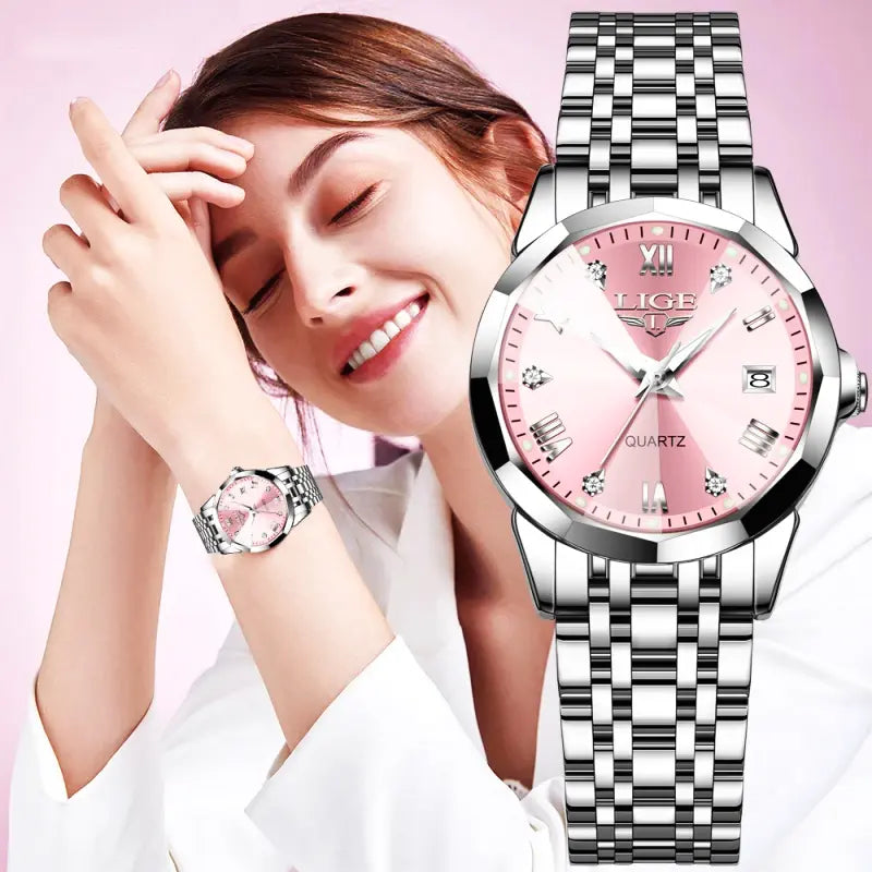 LIGE orologio da donna sportivo, elegante e impermeabile con scatola.