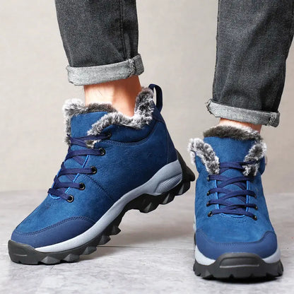 Sneakers uomo per neve, stivali con suola spessa, ideali per l'inverno all'aperto.