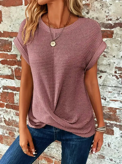 Summer Tshirt for women, elegant design, comfy solid color style