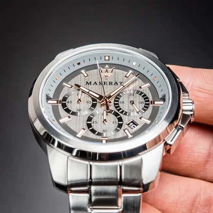 Maserati Successo Chronograph Silver Watch - Luxury & Elegance