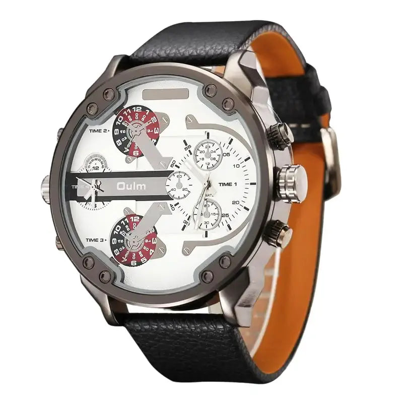 Oulm HP3548 orologio uomo: lusso, doppio fuso orario, sportivo