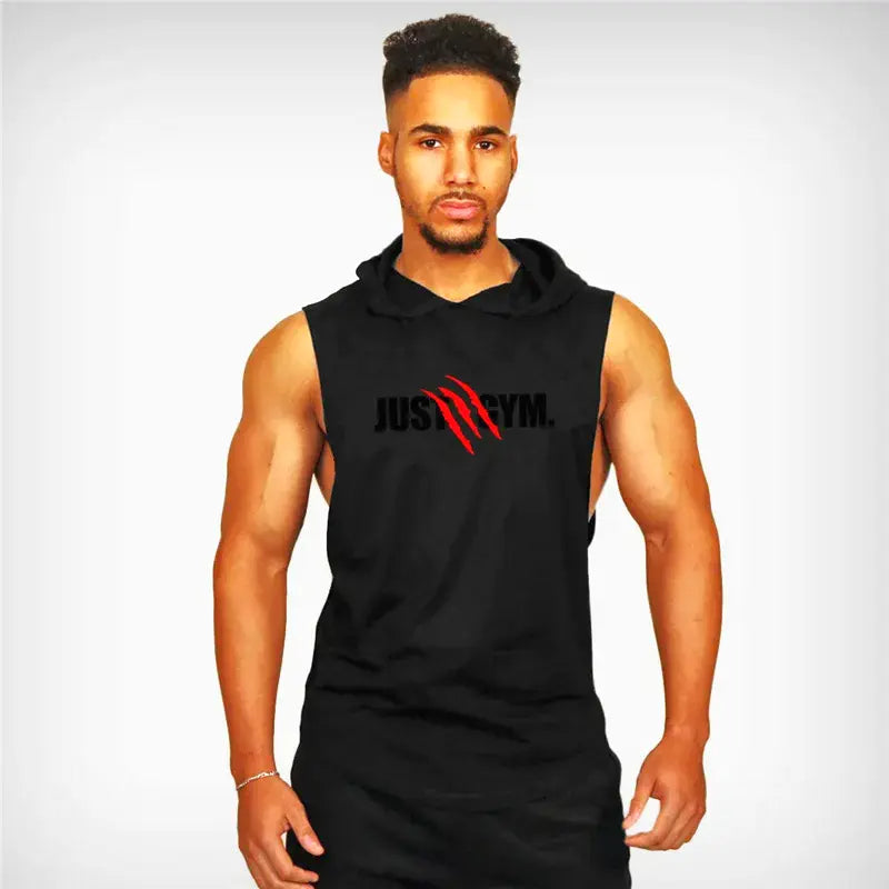 Men’s Fitness Hoodie Tank Top, Ideal for Jogging and Training