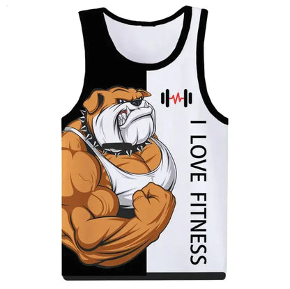 Men's 3D Tank Top Rottweiler Love for Fitness & Bodybuilding