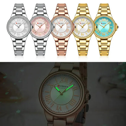 Montre CURREN 9091 Femme avec Bracelet Acier et Affichage Or Rose