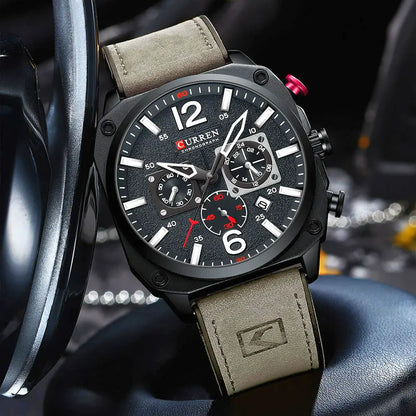 Montre Curren 8398 Homme - Chronographe, Étanche, Élégant