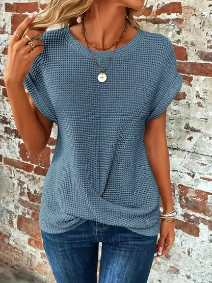 Summer Tshirt for women, elegant design, comfy solid color style