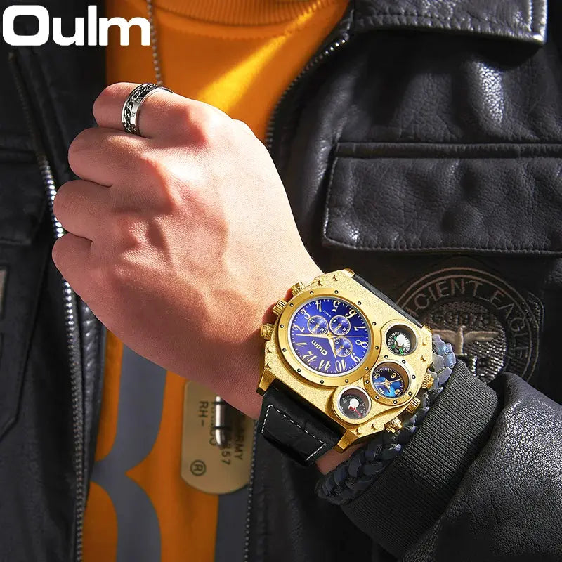 Oulm Original 1349 military watch with compass and two time zones