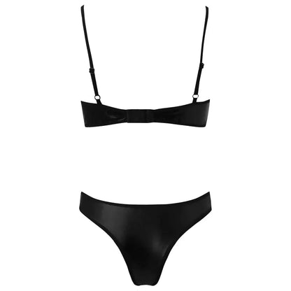 Sexy Lingerie in pelle verniciata - Set reggiseno e slip fetish