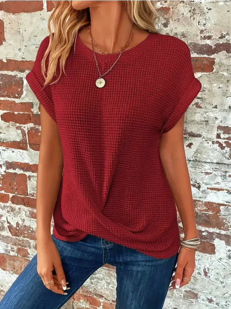 Summer Tshirt for women, elegant design, comfy solid color style