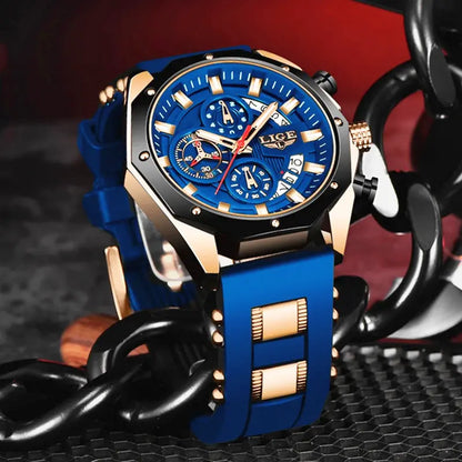 Orologio LIGE da uomo sportivo, resistente all'acqua, elegante