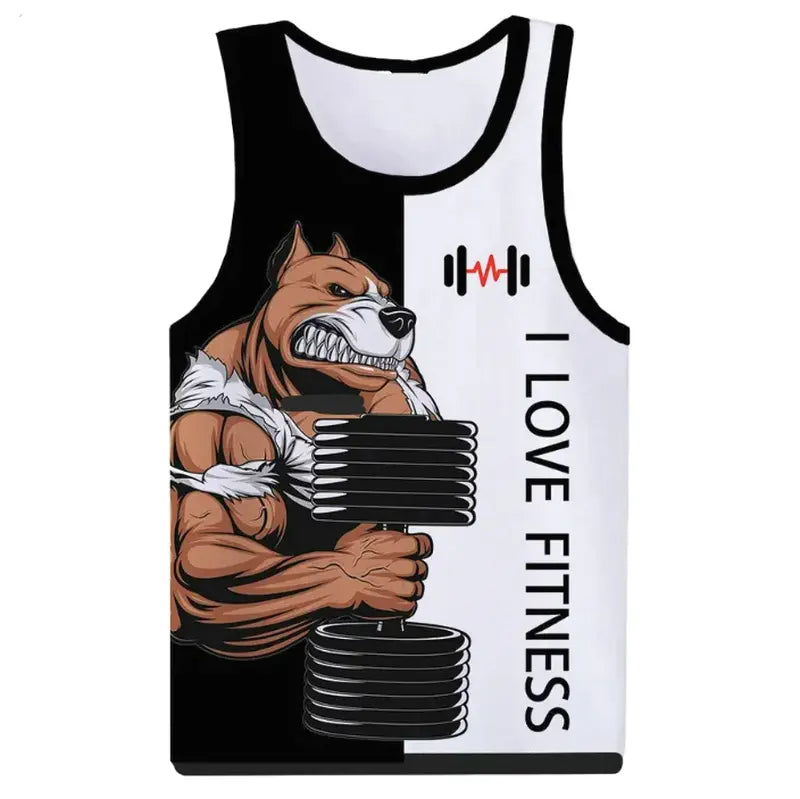 Men's 3D Tank Top Rottweiler Love for Fitness & Bodybuilding