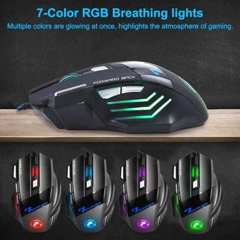 Souris Gaming X7 RGB 7D avec 4 DPI pour Joueurs