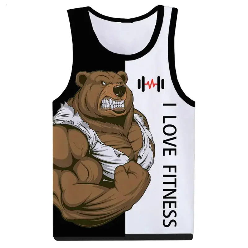 Men's 3D Tank Top Rottweiler Love for Fitness & Bodybuilding