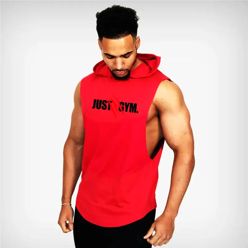 Men’s Fitness Hoodie Tank Top, Ideal for Jogging and Training