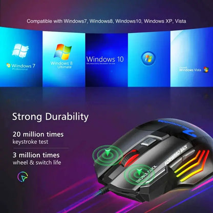 Souris Gaming X7 RGB 7D avec 4 DPI pour Joueurs