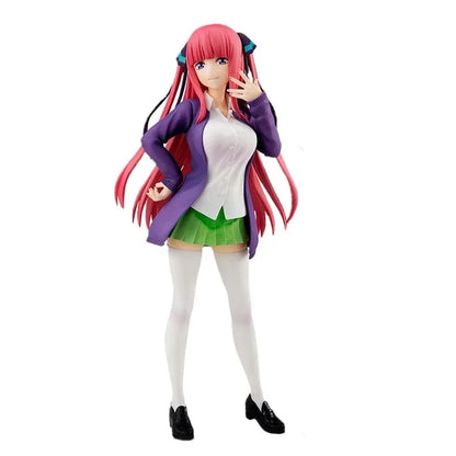 Anime figures of Nakano Ichika, Nino, Itsuki from The Quintessential Quintuplets, 18cm school uniform